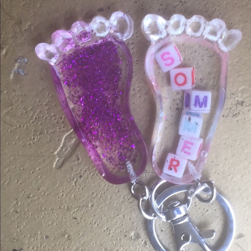 Baby foot print keychain